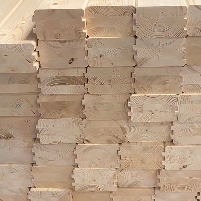 Tronco de madera laminada de abeto