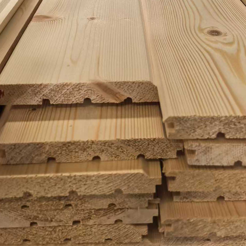 Revestimiento de pared exterior de madera de abeto