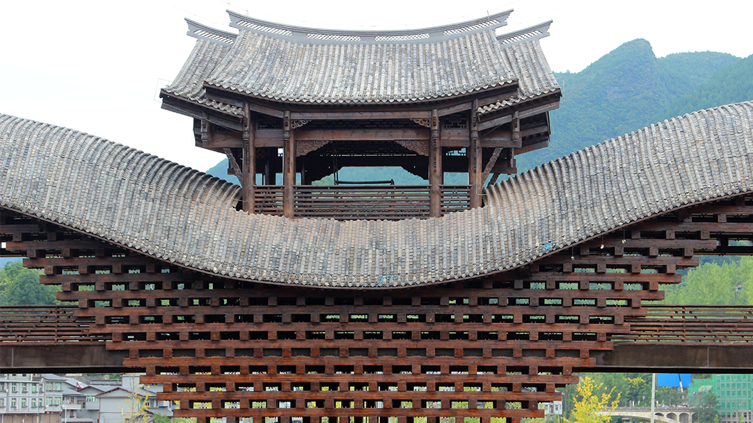 Puente cubierto de viento y lluvia de Zhuoshui, Qianjiang, Chongqing